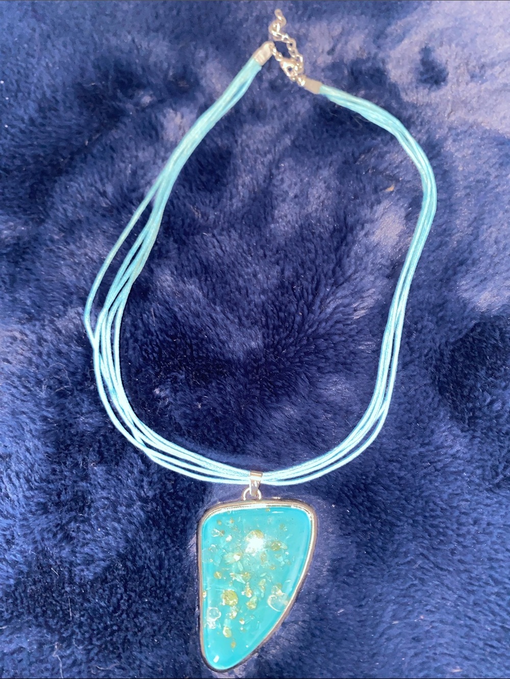 Turquoise Multi-Strand Pendant Necklace - Blue